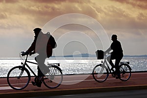 Bikers on beach