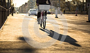 Bikers on a city street