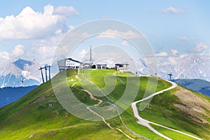 Bikers downhill X-line trail from Schattberg-Ost mountain, Saalbach-Hinterglemm photo