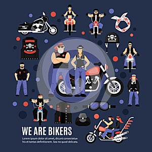 Bikers Icons Set