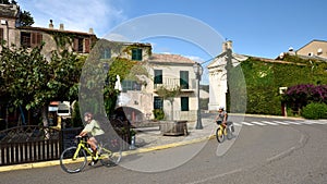 Bikers in Macinaggio, Cap Corse, France