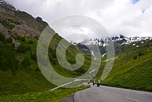 Bikers on the mountains road