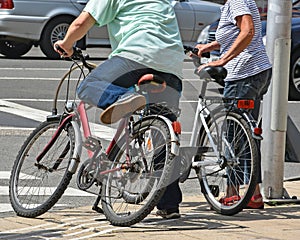 Bikers at the road crossing