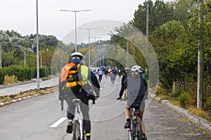 Escorting a group of bikers on a street race
