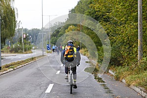 Escorting a group of bikers on a street race