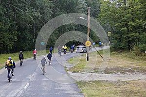 Escorting a group of bikers on a street race