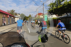 Escorting a group of bikers on a street race