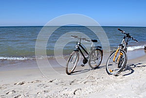 Bikes on a beach