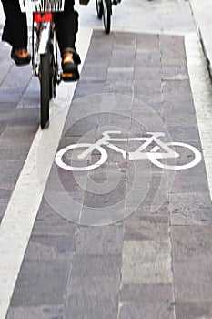 Bikes on bicycle lane