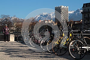 Bikes park in Grenoble