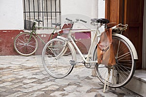 Bikes in Street in the Santa Cruz Neighbourhood of Seville