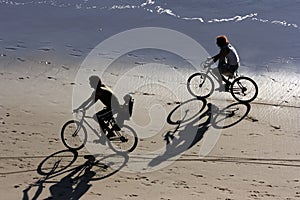 Biking at the beach