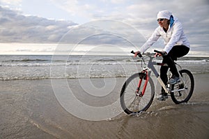 Biking on the beach