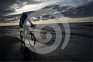 Biking on the beach