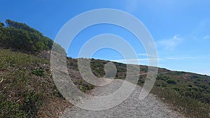 Biking down San Bruno Mountain California