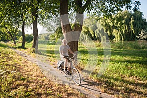 Biking home at sunset.