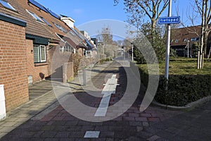 Biking path along the Zuidplas districht in Nieuwerkerk aan den IJssel photo