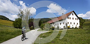 Biking to Glasnerhutte am Glasenberg in Maria Neustift, Oberosterreich, Austria