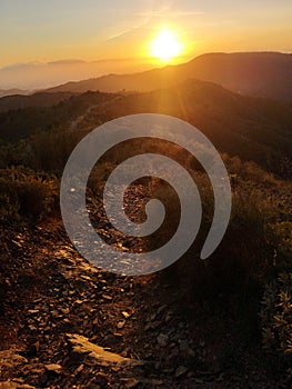 Biking track seen from the top of the mountain