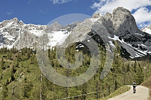 Biking under Dachstein