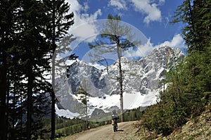 Biking under Dachstein