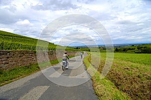 Biking in vineyards