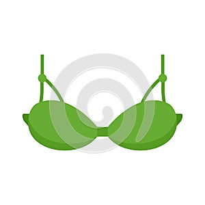 Bikini bra icon flat isolated vector