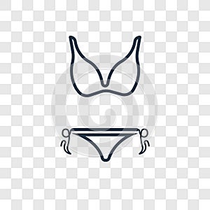 Bikini concept vector linear icon isolated on transparent background, Bikini concept transparency logo in outline style