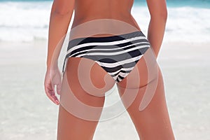 Bikini Girl at caribbean Sea beach