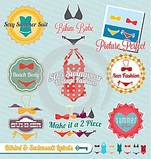 Bikini and Swimsuit Labels and Stickers