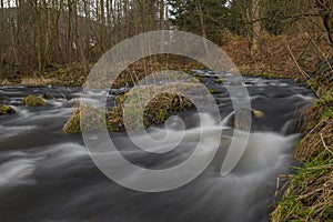 Bila Opava river in Jeseniky mountains in spring morning