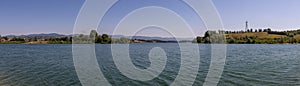 The Bilancino Lake. Lago di Bilancino, Barberino del Mugello, Florence, Italy: landscape at dawn of the picturesque lake in the