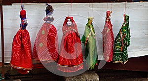 Bilateral antique dolls. Kochi India photo