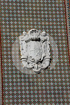 Bilbao coat of arms on Ribera Market facade photo
