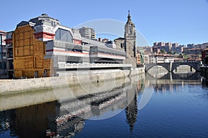 Bilbao, La Ribera market and San Anton bridge photo