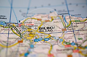 Bilbao on map