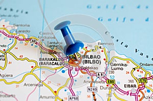 Bilbao on map