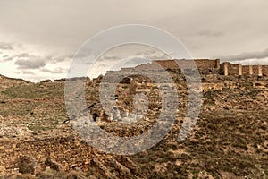 Bilbilis Roman Ruins: Majestic Panoramic View of Forum and Theater in Calatayud, Spain photo