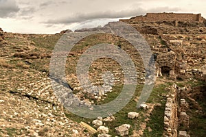 Bilbilis Roman Theater in Calatayud, Spain: Stunning Detailed Shot of Grandstands photo