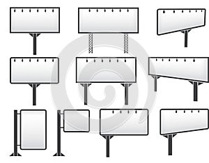 Bilboard mockup set on white background