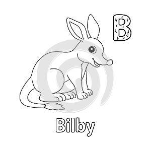 Bilby Alphabet ABC Coloring Page B