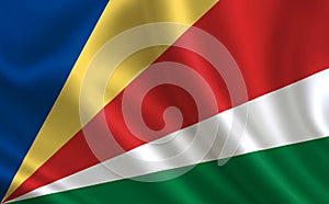 Bild der Flagge der Seychellen. Serie `Afrika`