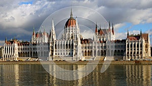 The bilding of Parliament in Budapest, Hungary photo