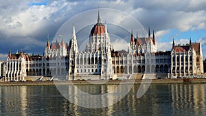 The bilding of Parliament in Budapest, Hungary photo