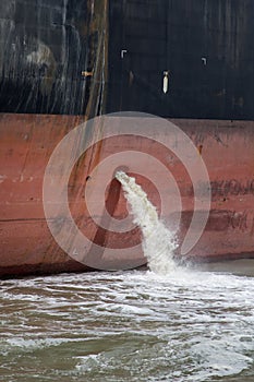 Bilge water on the cargo ship