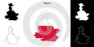 Bilgoraj outline map