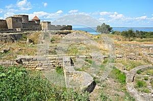 Bilhorod-Dnistrovskyi castle or Akkerman fortress architectural monument of XIII-XIV centuries in Ukraine