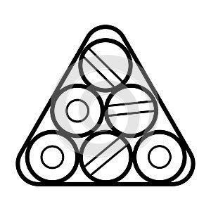 Biliard triangle icon illustration
