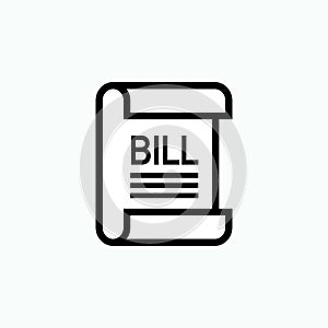 Bill Icon. Invoice, Payment Amount Symbol - Vector. Basic RGB.