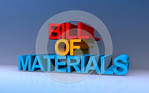 bill of materials on blue